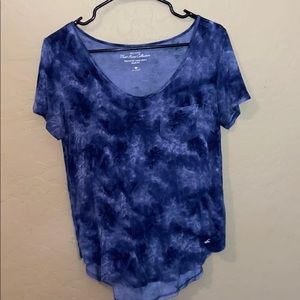 Hollister tie die blue and white shirt